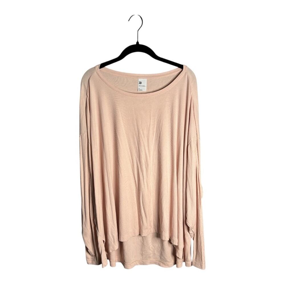 All In Motion Light Pink Ribbed Oversized Shirt Round Neck 3X